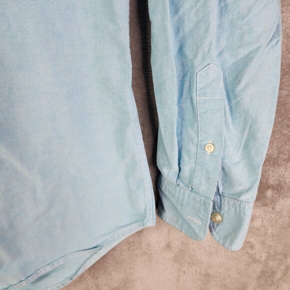 Men's Gap Light Blue Shirt Long Sleeve Button Down 100% Cotton Size L - Picture 4 of 11